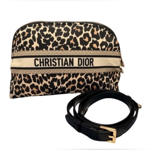 Dior Black and Tan Leopard Cosmetic Bag - Picture 1 of 10